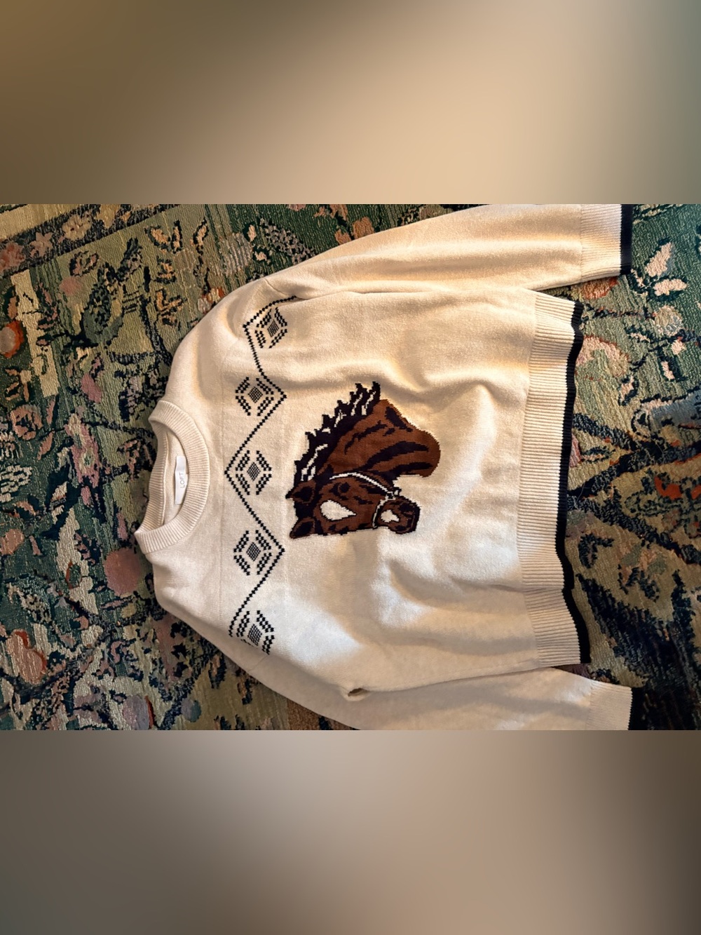 LOFT Novelty Western Horse Crewneck Sweater - Picture 3 of 6